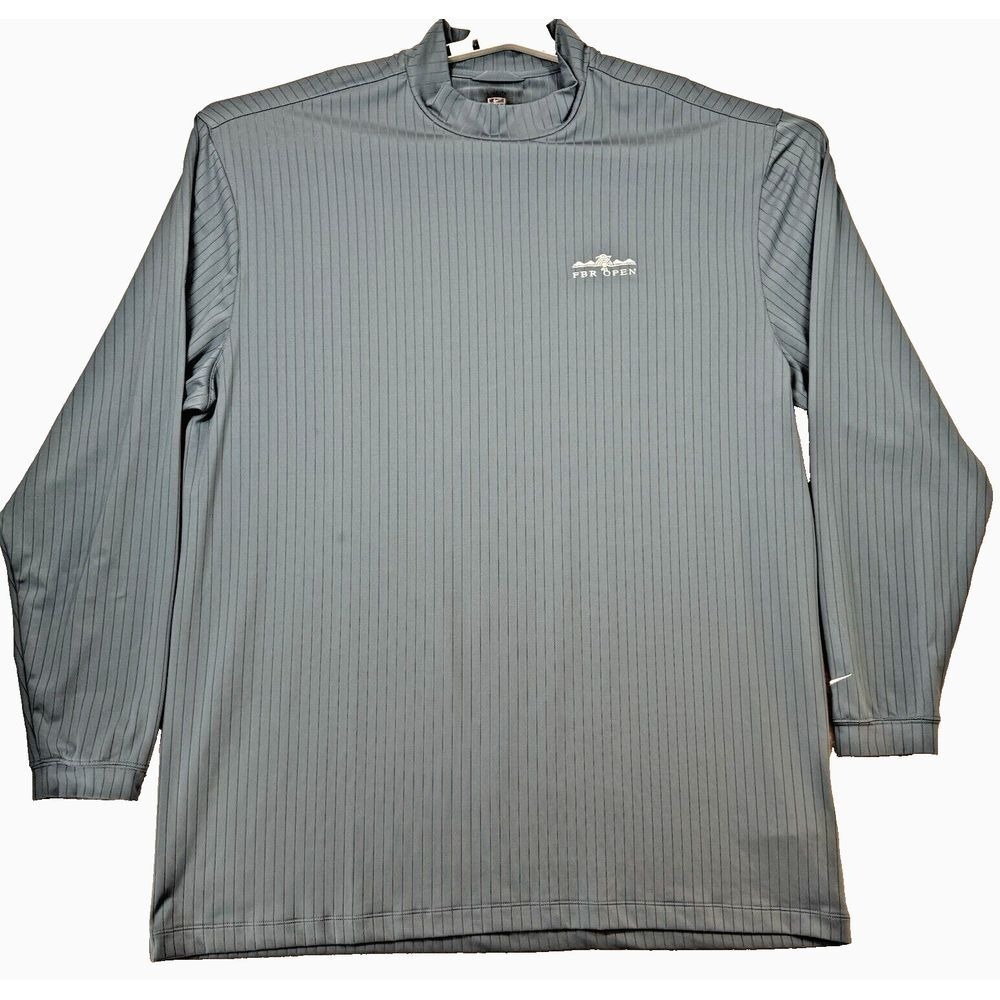 Nike Dri Fit Long Sleeve Golf Shirt XXL Blue FBR Open TPC Mock Neck Base Layer